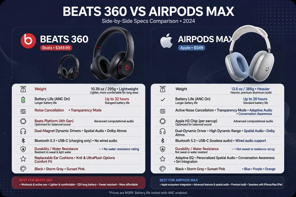 Beats 360 vs AirPod Max Review 2026