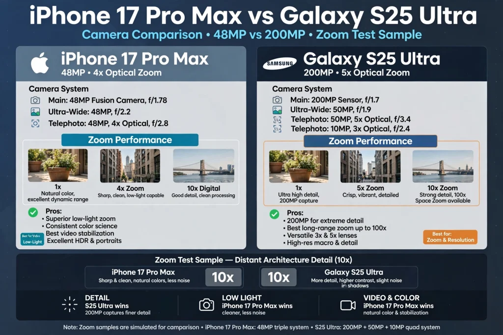 iPhone 17 Pro Max vs Samsung Galaxy S25 Ultra Camera Comparison