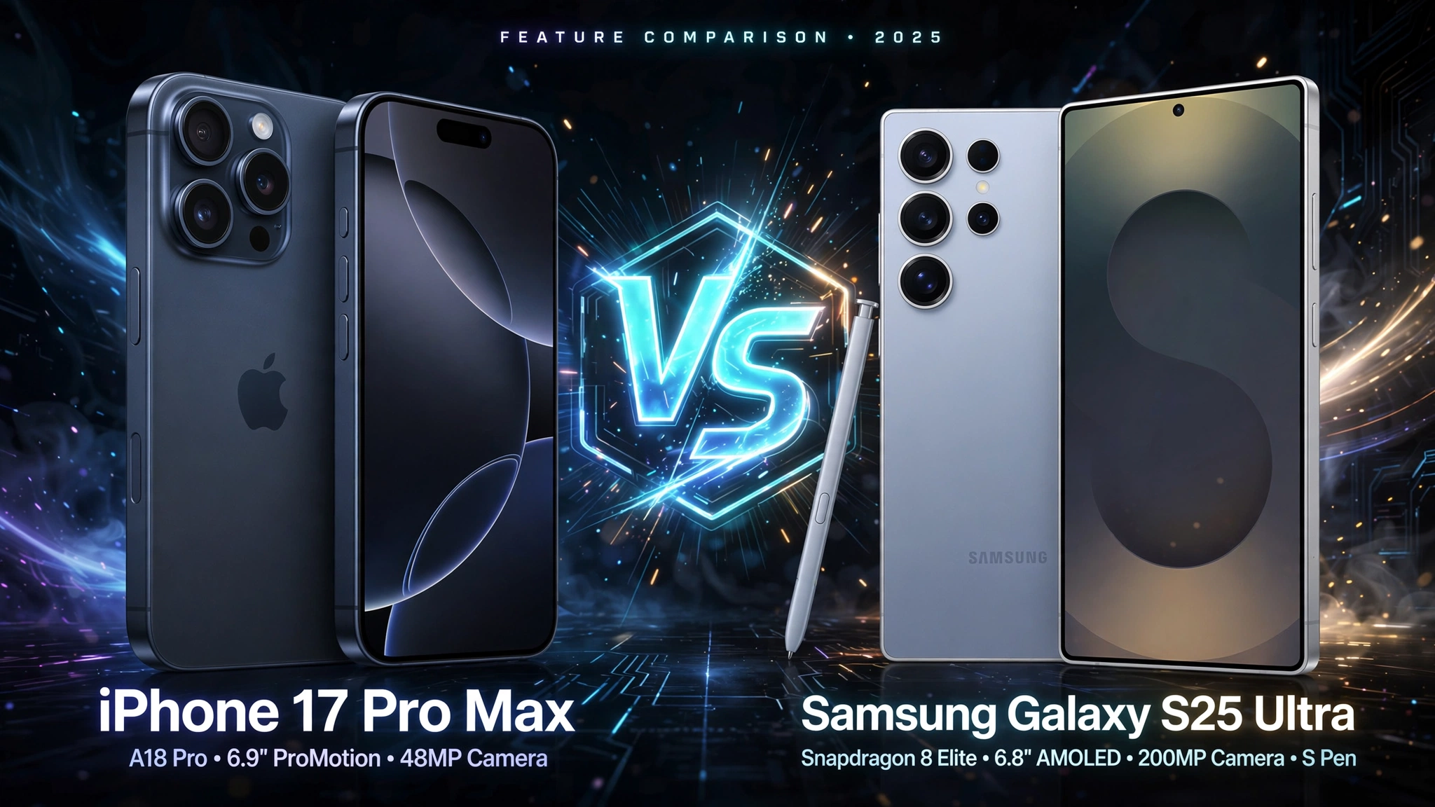 iPhone 17 Pro Max vs Galaxy S25 Ultra comparison